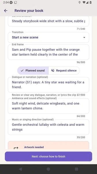 Opening page voice and background-audio plan