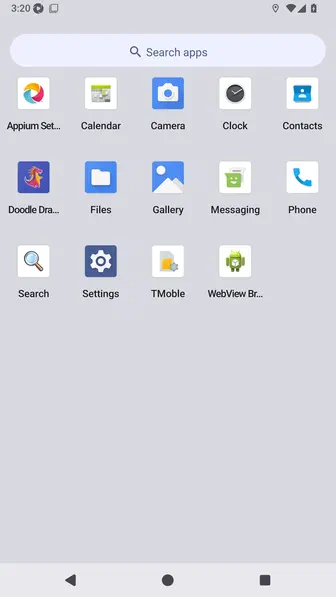 Android app launcher showing the Doodle Dragon Studio Staging icon ready to open